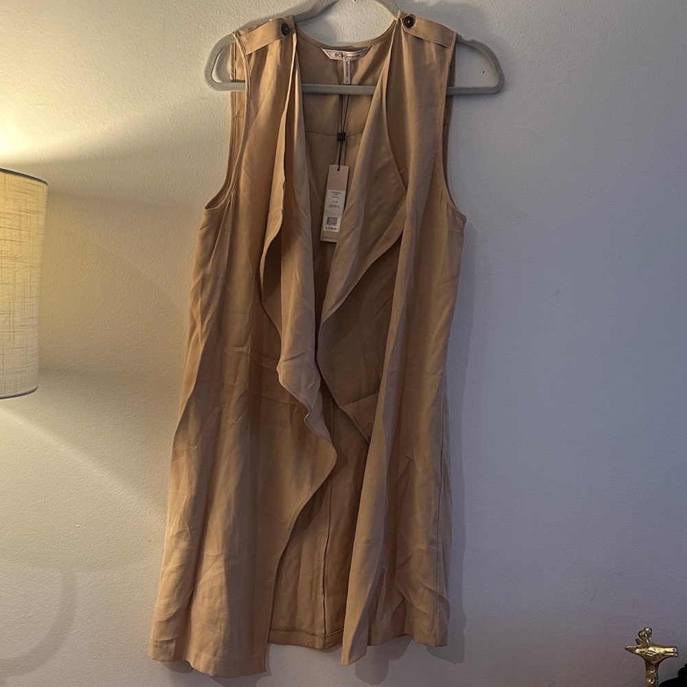 BCBGeneration Draped Front Beige Mini Dress